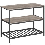 Raft de bucatarie tip insula VASAGLE, 3 nivele, 120 cm, gri stejar