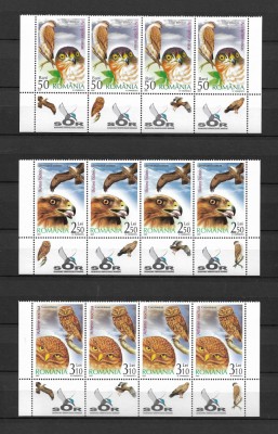 ROMANIA 2007 - PASARI DE PRADA , STRAIF CU TABSURI DIFERITE, MNH - LP 1760a foto