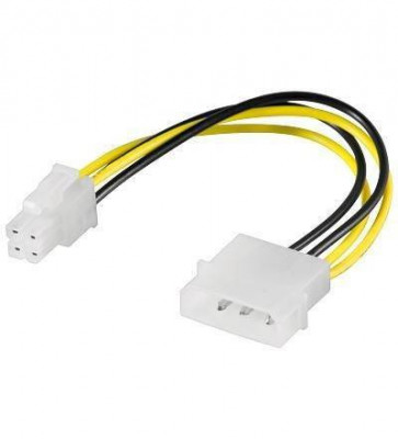 Cablu adaptor molex 5.25 la P4 Pini pentru alimentare PC Goobay foto