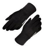 Manusi touchscreen unisex Techsuit Suede, piele ecologica, negru, ST0009
