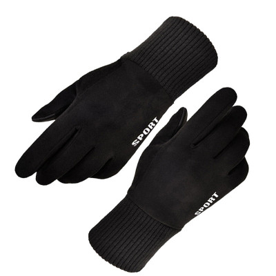 Techsuit - Touchscreen Gloves Suede (ST0009) - PU Leather, Plush Interior - Black foto