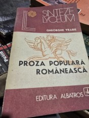 PROZA POPULARA ROMANEASCA , GHEORGHE VRABIE