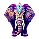 Sticker decorativ, Elefant, Albastru, 60 cm, 10195ST