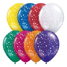 Set 10 baloane latex, Cu stelute, 30cm, Ropet