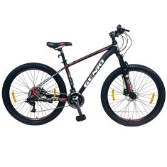 Bicicleta Mountain Bike 27.5 inch, schimbator 27 viteze, cadru aluminiu, frane mecanice, rosu, Genio