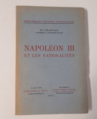 Carte veche G I Bratianu Napoleon lll et les nationalites 1934 foto