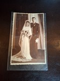 Fotografie tip carte postala , Mire si Mireasa - alb negru