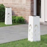 vidaXL Lumină LED Solară pentru Alei 2 pcs Alb Oțel laminat la rece 879752