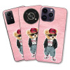 Husa Apple iPhone 13 Mini Silicon Gel Tpu Model Pink Jeans Bear