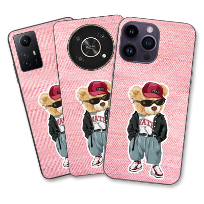 Husa Apple iPhone XR Silicon Gel Tpu Model Pink Jeans Bear foto