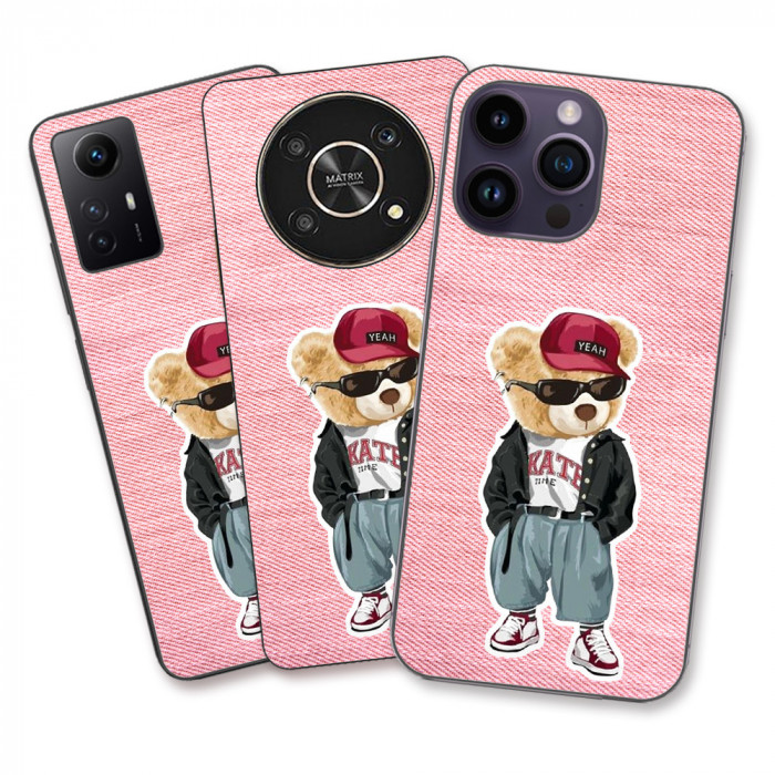 Husa Samsung Galaxy S21 Ultra Silicon Gel Tpu Model Pink Jeans Bear