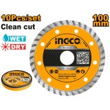 Disc diamantat turbo 180 mm (metal box), pentru taierea pietrei, betonului si ceramicii - Ingco DMD031802M