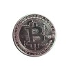 Decoratiune, Bitcoin Moneda de Colectie din Metal gros 3mm, Crypto Suvenir, BTC - Silver