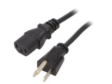 Cablu Alimentare Negru 2m 3x18AWG IEC C13 la NEMA 5-15