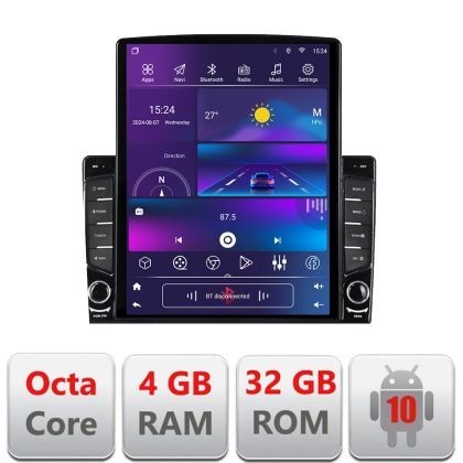 Navigatie Ford Focus C-max S-max Galaxy Mondeo unitati ovale dedicata Ouad core 4+32 ecran vertical 9.7&quot; DSP 360 FHD AHD Android radio gps internet ki