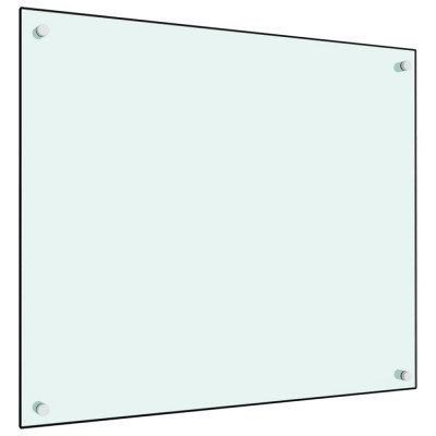 vidaXL Panou antistropi de bucătărie, alb, 70x60 cm, sticlă securizată foto