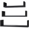 Raft perete Cube, Set 3 bucati, MDF, Negru