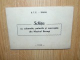 Schita cu cabanele,potecile si marcajele din Msivul Bucegi anul 1958