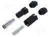 Conector alimentare DC, 500V, 1 pini, seria QS, {{Dimensiune pin}}. DONGGUAN QS ELECTRONIC TECH CO.,LTD - QS8H-F+M BLACK
