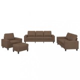 Cumpara ieftin Set de canapele, 4 piese, maro, textil