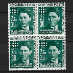 ROMANIA 1940 - MISCAREA LEGIONARA - CODREANU, BLOC, MNH - LP 142 I