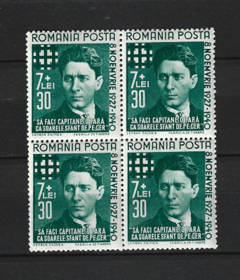 ROMANIA 1940 - MISCAREA LEGIONARA - CODREANU, BLOC, MNH - LP 142 I foto