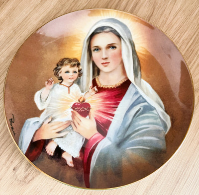 Farfurie / Icoana - motiv religios - Royal Doulton - Maria si pruncul foto