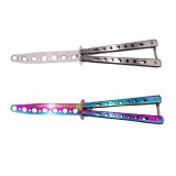 Cumpara ieftin Set doua briceaguri fluture de antrenament DEPOX&reg;, Rainbow Distortion, otel inoxidabil