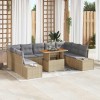 VidaXL Set de masă pentru grădină 10 pcs Bej și gri 100 x 55 x 73 cm 3350007
