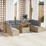 VidaXL Set de masă pentru grădină 10 pcs Bej, Gri 100 x 55 x 73 cm