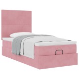 Cumpara ieftin Cadru de pat otoman cu saltele Roz 100x200cm catifea