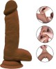 Dildo Noah Sliding&amp;Bendable, TPE Strat Dublu, Caramel, 21.5 cm, Mokko Toys