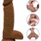Dildo Noah Sliding&amp;Bendable, TPE Strat Dublu, Caramel, 21.5 cm, Mokko Toys