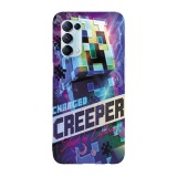 Husa compatibila cu Oppo A54 5G model Charged Creeper Minecraft, Silicon, TPU, Viceversa, Transparent, Carcasa
