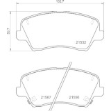 Placute frana Hyundai I30 (Pde Pd Pden) 11.16-, I30 Coupe 05.13-, I30 Estate (Pde) 03.17-, I30 Estate Van (Pde) 03.17-, I30 Fastback (Pde Pden) 06.17, BREMBO