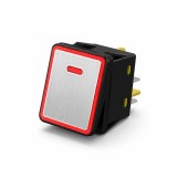 Intrerupator rocker basculant metalic ON-OFF FL3-KCD4-082, 4 pini, LED rosu, 30A, 250VAC, IP67
