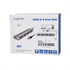 HUB 4 porturi USB3.0, Carcasa Aluminiu, Logilink UA0307 foto