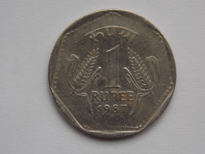 1 RUPEE 1987 INDIA foto