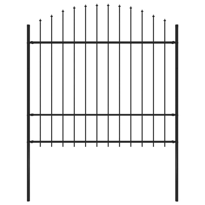vidaXL Gard de grădină cu v&acirc;rf tip suliță din oțel, 181x175 cm, negru