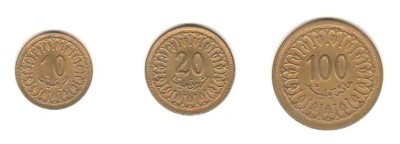 SV * Tunisia LOT 10 - 20 - 100 MILLIMES 1960 * AUNC+ / UNC foto
