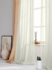 Set perdea tip matase cu rejansa din bumbac tip fagure, Premium, 200x215 cm, ivoire, 2 buc