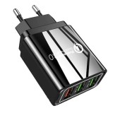 Incarcator ultra rapid cu 3 porturi usb FastCharging 3.0 3A 18W universal Negru