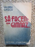 Sa Facem un Gimnaz. Schite si Nuvele - Valeriu Grecu, 1940, Editura Cugetarea, Carte Veche, Romana, 250 Pagini