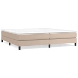 Cumpara ieftin Pat continental cu saltea, cappuccino, 200x200 cm, piele eco