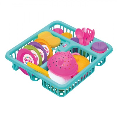 Set Jucărie Uscător Vase, Candy Ken, 21 Piese, Multicolor foto