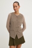 Abercrombie &amp; Fitch vesta culoarea maro, un singur rand de nasturi, KI140-4497