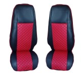 2 x Huse Scaune pentru Volvo FH EURO 5 2006-2015 Camioane Negru Rosu Piele LHD RHD