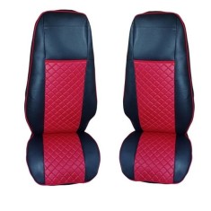 2 x Huse Scaune pentru Volvo FH EURO 5 2006-2015 Camioane Negru Rosu Piele LHD RHD