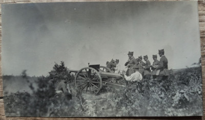 Militari romani cu tun, perioada interbelica// fotografie foto