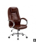 Scaun directorial HM Cody, Cadru Otel, Piele ecologica, Inaltime ajustabila, Mecanism balansare, 130 kg, 119x64x65cm, Maro